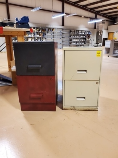 C- Two Drawer Metal Filing Cabinets; 2 Pcs