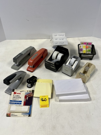 Swingline Staplers, Scotch Tape Dispensers. Stamps, Etc.