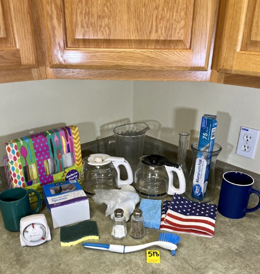 Coffee Carafes, Pitcher, Vases, Plastic Cutlery, Etc.
