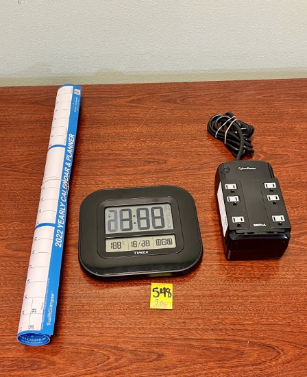 Times Digital Clock, Cyber Power 350-A Power Supply and 2022 Planner