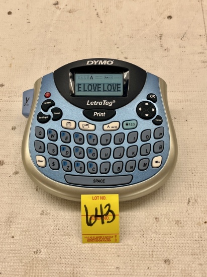 Dymo Letra Tag Label Maker; Battery Operated**No Power Cord**
