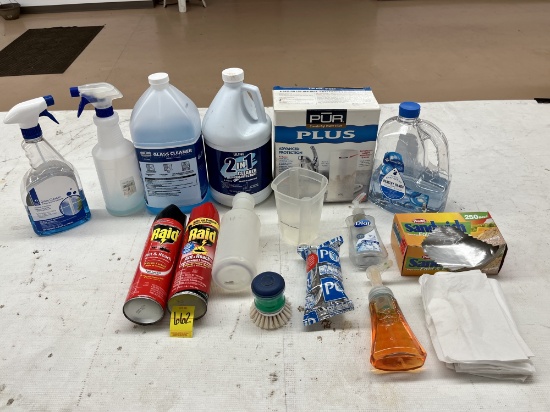 Assorted Cleaning Products, Pur Plus Water Filters, Etc.