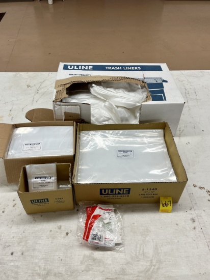 Assorted Uline Plastic Bags