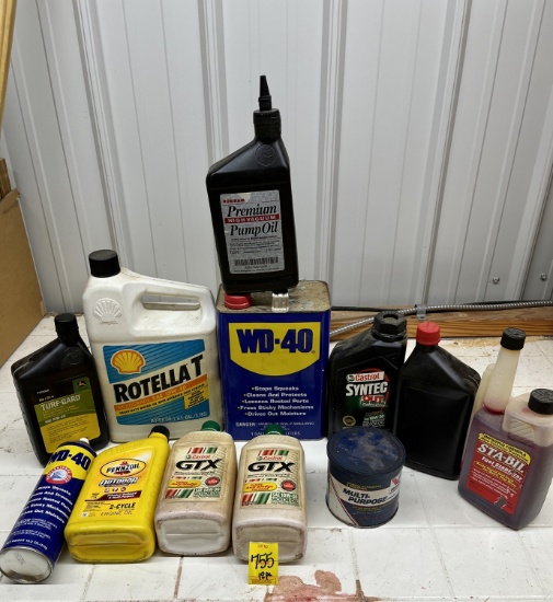 Pump Oil, WD-40, Sta-Bil Fuel Stablizer, Castrol, Etc.