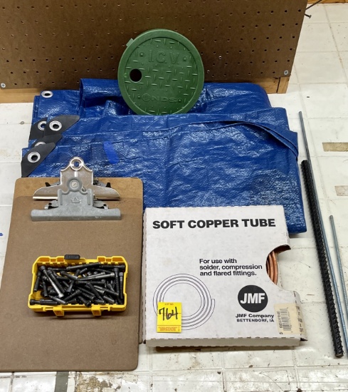 Tarp, Clip Boards, Soft Copper Tubing, Etc.