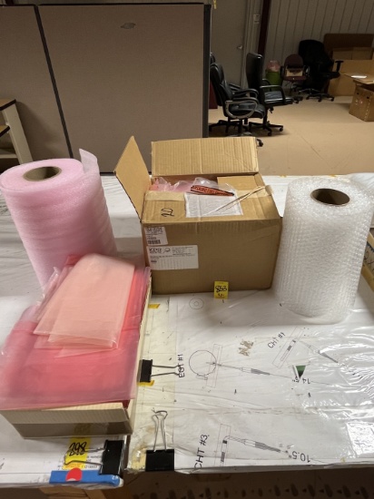Assorted Pink Anti-Static Bags, Roll of Bubble Wrap and Roll Of Foam