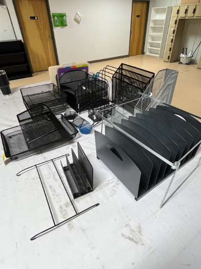 Assorted Metal Desk Organizers