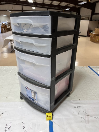 Sterlite 4 Drawer Cart with Assorted Plastic Bags