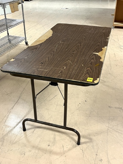 Folding Metal and Laminate Top Table
