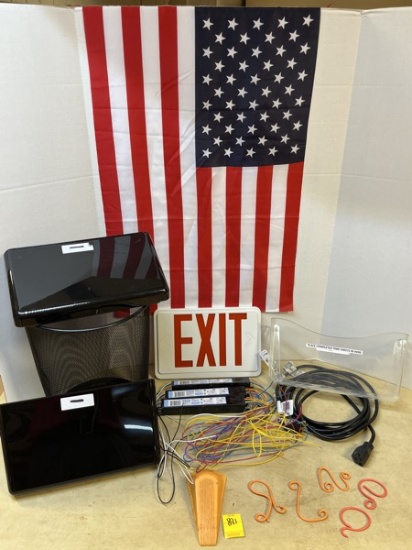 Metal Trash Can, Plastic Wll File Holders, Door Stop, Etc.