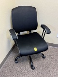 B- Adjustable Five Point Caster Office Chair; Some Wear on Armrest