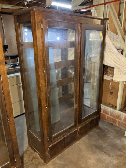 2- Vintage Double R Cabinets Wood Display Cabinet