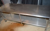 Stainless Work Table On Wheels, Has Suff Marks
