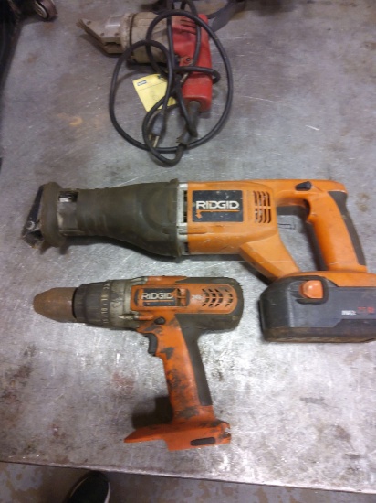 Ridgid reciprocating saw and drill corpis one battery no charger