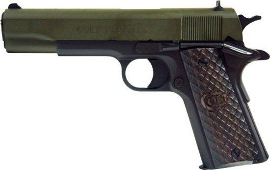 COLT 1991 45ACP 5" FS 7-SHOT BLUED FRAME OD GREEN, NEW IN BOX, 01991TOD