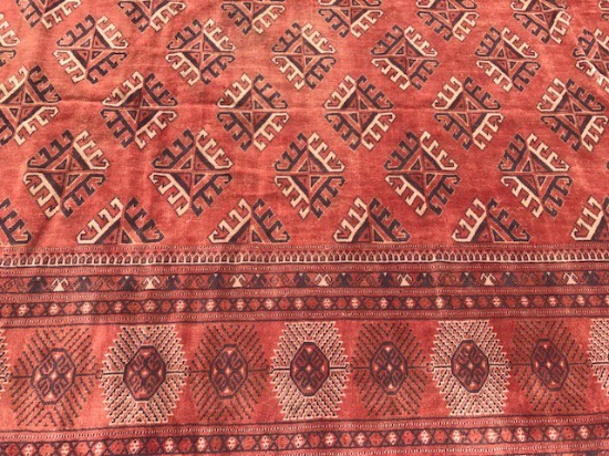 Hand Knotted Oriental Carpet, Hand Tied Persian Rug: Old Torkman 9'6" x 12'6"', Retail Value $6500