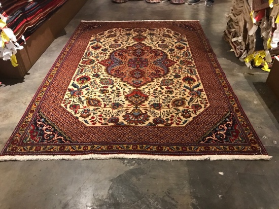 Hand Knotted Oriental Carpet, Hand Tied Persian Rug: 6'8" x 9'9" , Retail Value $6000+