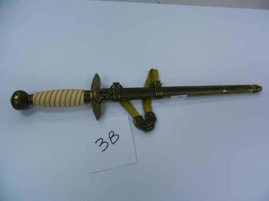 FANTASY ITEM: NAZI Dagger with Scabbard, Guard is Loose, Estate Find, 16.5" Overall