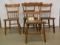 Four (4) X The Money, Appalachian 19th Century Poplar Plank Bottom Half Windsor Side Chairs. NO SHIP