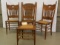 4 X The Money: Victorian Oak Fancy Spindle & Pressed Back Side Chairs, NOTE: 1 Chair Does Not Match