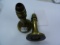 pair of Trench Art Candle Holders, Estate Find, Heavy, 7