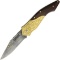 DAMASCUS BLADE Chipaway Folder, We Will Ship This Item, Wood Handle