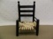 WE WILL SHIP! Woven Cowhide Seat Child Chair in Black Paint, 14.5