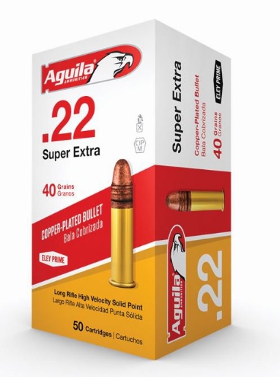 Five Thousand (5000) Rounds Aguila Super Extra HV .22LR Ammo 40 Grain Copper Plated Solid Point