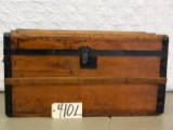 Old Trunk, NO SHIPPING, oak Straps and metal trim, 27.75