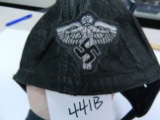 Black Leather Nazi Aviator or Motorcycle Hat, We Will Ship This Item