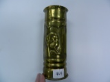 Outstanding World War I June 1914 Brass Trench Art Vase (super details with rose), We Will Ship