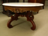 Marble Top Coffee Table, Rose Carved. 32