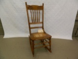 Cane Seat Oak Victorian Sewing Rocker. 40