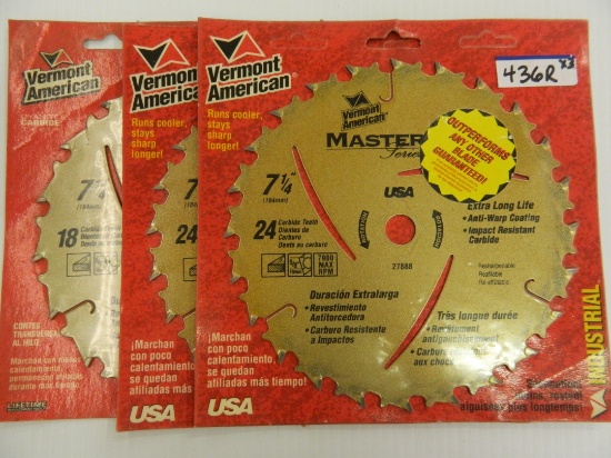 Three (3) Times The Money: Vermont American 7.25" Saw Blades, Unopened. We Will Ship This Lot
