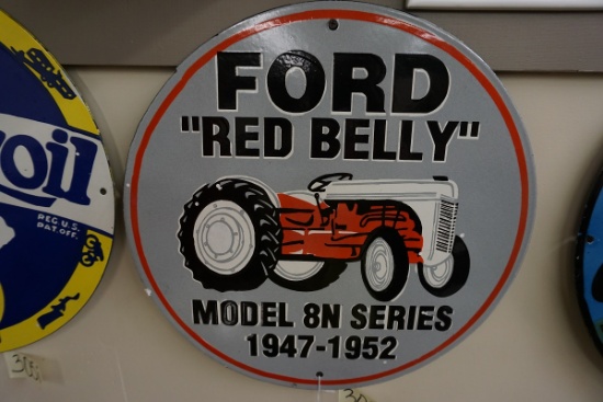 Ford "Red Belly" 18" Round Single Sided, $29 Shipping