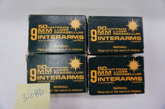 200 Rounds of Interarms 9mm, All One Money, Vintage, Made in Czechoslavakia! Cold War Special!