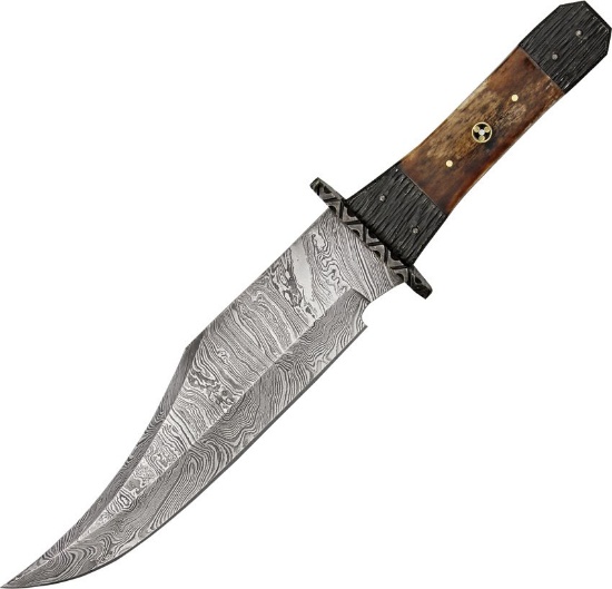 Damascus Blade Bowie Knife, We Will Ship This Item, dm1049
