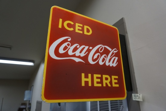 Iced Coca Cola FLANGE Sign, 21"x18.5", $39 Shipping