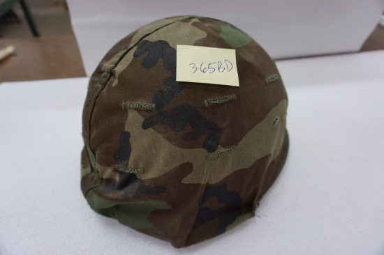 U.S. Helmet with liner and cloth cover, 9.5"x11"
