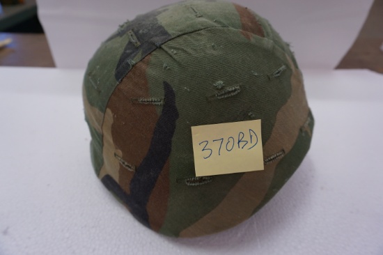 U.S. Korean War Era Helmet, 7" x10.375", camo cover