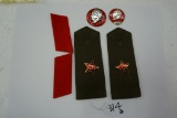 Comunist Chinese Officer Shoulder Boards, Collar Tabs and Two MAO Pin Backs, All One Money