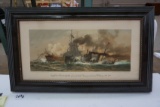 Torpedo Boat Attack Print - WW I - 1914/1915 German Navy, OLD, 22.75