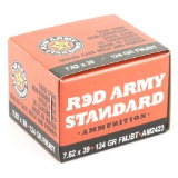 100 Rounds: Century Arms, Red Army Standard, 762X39, 124Gr, Full Metal Jacket, Made In Russia