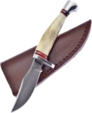 Fixed Blade Trophy Deer Stag Handle Knife, 6.5