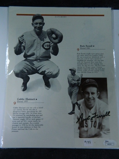 Rick Ferrell Signed Magazine Page, JSA Authenticated, HOF 1984