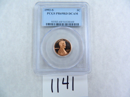 Dealer Lot: TEN (10) 1992-S One Cent PCGS graded PR69 RD DC   Wholesale Lot