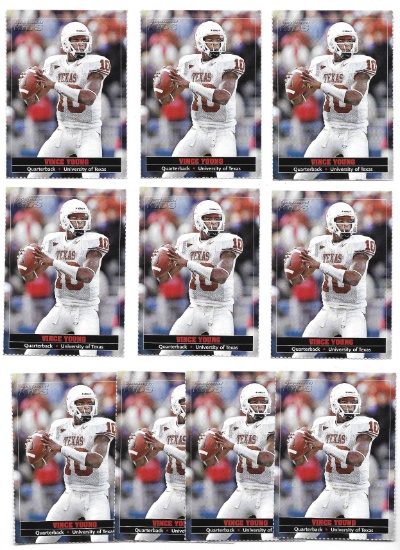 Lot of (10) 2005 Sports Illustrated For Kids Vince Young University of Texas Rookie Cards
