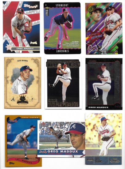 Lot of (18) Greg Maddux Baseball Cards