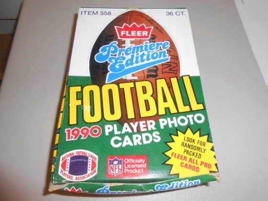 Complete Box of 1990 Fleer Football Card Packs