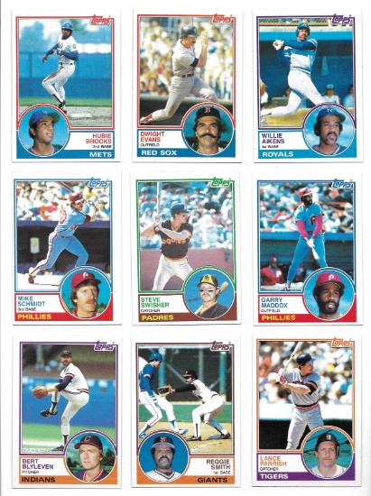 Lot of (30) 1983 Topps Baseball Cards